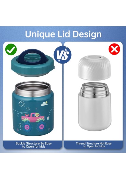 Çocuklar Için Yalıtımlı Yiyecek Kavanozu Kapasitesi 17 Ons, Sıcak ve Soğuk Yiyeceklere Uygun, Sızdırmaz Vakumlu Paslanmaz Çelik Tasarım (Yurt Dışından) modelleri