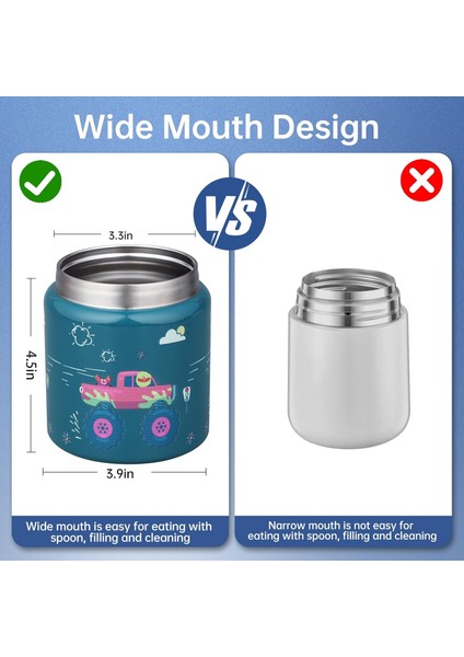 Çocuklar Için Yalıtımlı Yiyecek Kavanozu Kapasitesi 17 Ons, Sıcak ve Soğuk Yiyeceklere Uygun, Sızdırmaz Vakumlu Paslanmaz Çelik Tasarım (Yurt Dışından) fırsatları