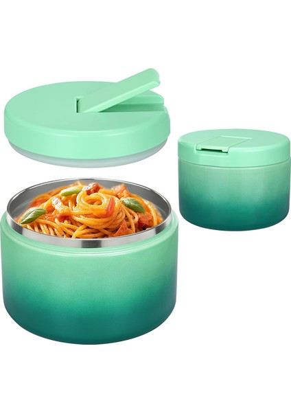 Toka Kapaklı 12OZ Yalıtımlı Gıda Kavanoz Geniş Ağızlı Çorba Sıcak Yemek Için Yalıtımlı Kavanoz Çocuk Sızdırmaz Paslanmaz Çelik Öğle Yemeği Kabı 1 Paket (Degrade Pembe) (Yurt Dışından)