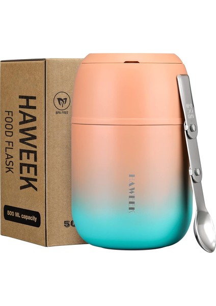 ，，yalıtımlı Gıda Kabı 17 Oz Çorba Sıcak Yemek Için Yalıtımlı Paslanmaz Çelik Vakumlu Öğle Yemeği Kutusu, Katlanır Kaşıkla Çocuk Yalıtımlı Taşınabilir Sap (Yurt Dışından) fiyatları