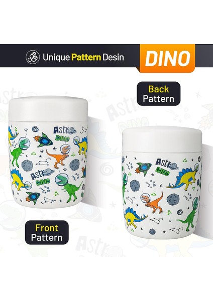 ， Oz Çocuk Sıcak Yemek Termosu - Sıcak ve Soğuk Yemek Için Çorba Isıtıcı Yalıtımlı Yemek Kavanozu Beyaz Dinozor Alanı (Yurt Dışından) modelleri