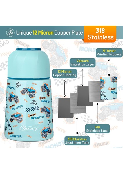 Oz Çocuk Sıcak Yemek Termosu - Sıcak ve Soğuk Yemek Termosu - Köşe Kapaklı Büyük Kamyon (Yurt Dışından) fırsatları