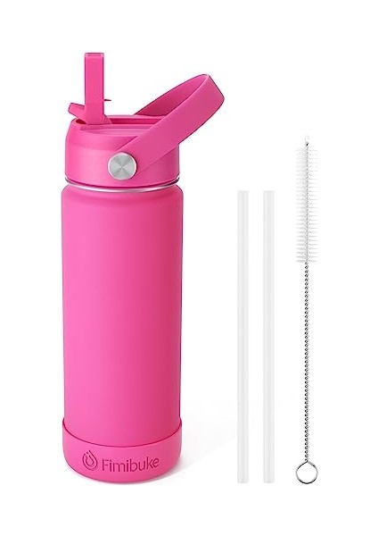 Çocuklar Yalıtımlı Su Şişesi 18 Oz Bpa Içermeyen Paslanmaz Çelik Saman ile Seyahat Çift Duvar Sızdırmaz Yürümeye Başlayan Okul Erkek Kız Için (1 Paket Yeşil Dinozor) (Yurt Dışından)