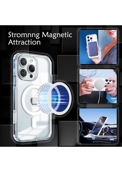 iPhone 16 Pro Max Kılıf Magsafe Şarj Özellikli Arkası Sararmaz Sert Şeffaf Pc Kenarı Silikon Kapak fırsatları