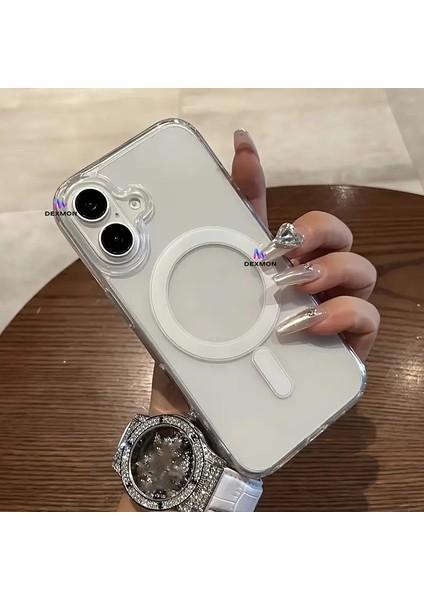 iPhone 16 Plus Kılıf Magsafe Şarj Özellikli Arkası Sararmaz Sert Şeffaf Pc Kenarı Silikon Kapak modelleri