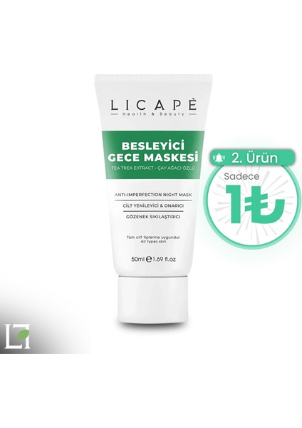 Besleyici Gece Maskesi ( Çay Ağacı Özlü ) 50ml