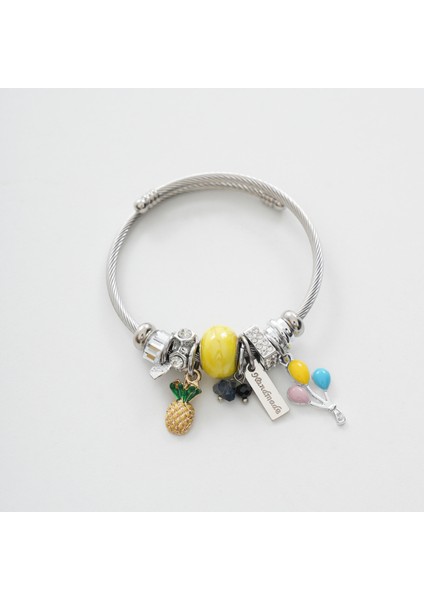 Yellow Pineapple Charm Bileklik