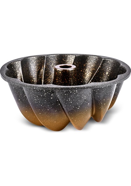 Nevera Degradeli Döküm Kek Kalıbı Gold 26 cm