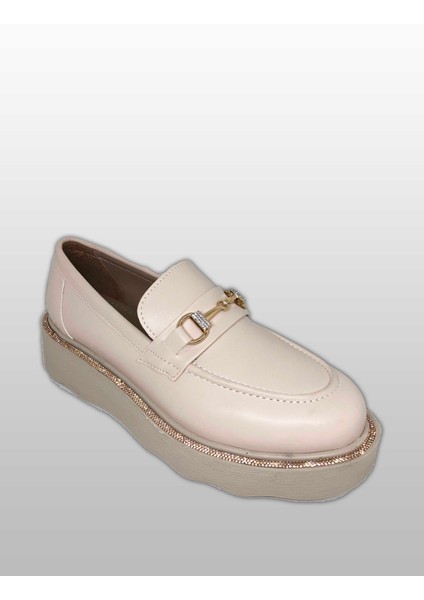 Platform Taşlı Taban Loafer Çok Şık Ayakkabı