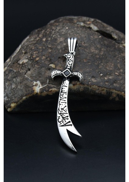 Gümüş 925 Ayar Gümüş Kolye Ucu Hz. Ali ( Zülfikar Kılıcı ) Zirkon Taşlı 901214 fiyatları