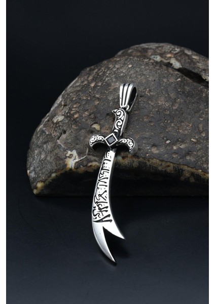 Gümüş 925 Ayar Gümüş Kolye Ucu Hz. Ali ( Zülfikar Kılıcı ) Zirkon Taşlı 901214 modelleri