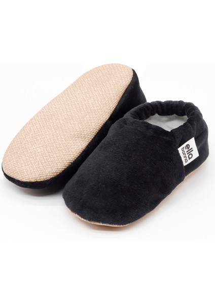 Kadife Bebek Patiği, Kaydırmaz Taban, Kreş Ayakkabısı Patik, Siyah fiyatları