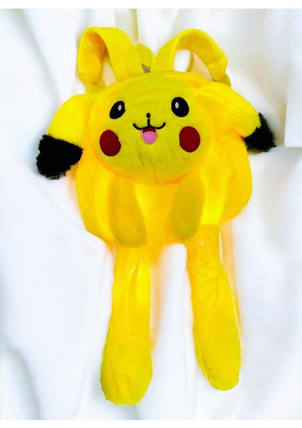 Kulakları Hareket Eden LED Işıklı Pokemon Pikachu - Kulaklı Peluş Oyuncak Çanta & Uyku Arkadaşı