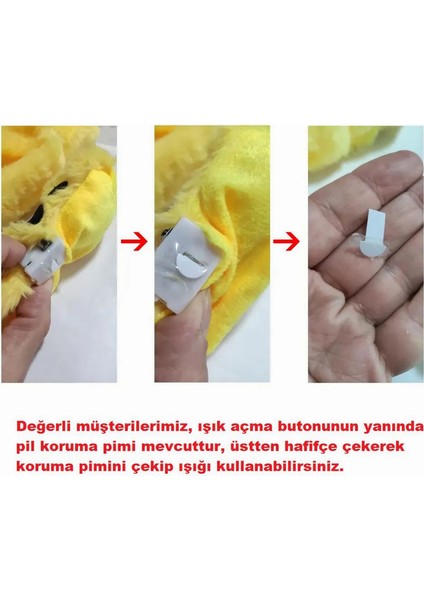 Kulakları Hareket Eden LED Işıklı Pokemon Pikachu - Kulaklı Peluş Oyuncak Çanta & Uyku Arkadaşı