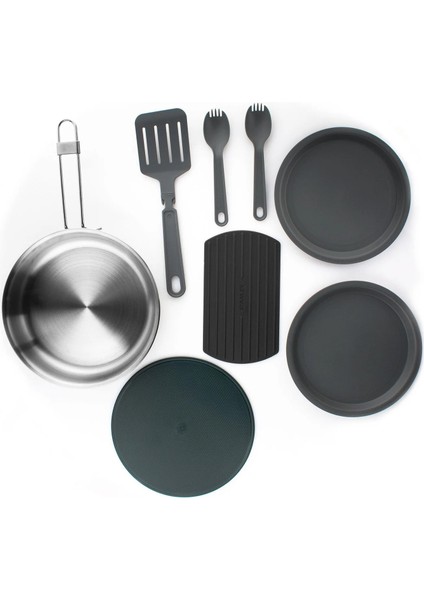 The All-In-One Fry Pan Set - Çelik Kızartma Tava Seti (9 Parça)  .94L  32OZ