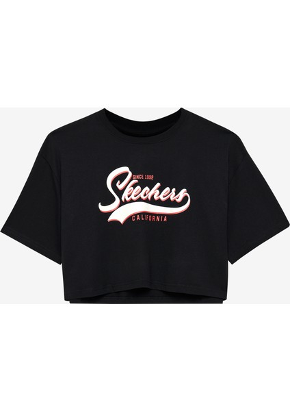 W Graphic Tee Light Weight Crop T-Shirt Kadın Siyah T-Shirt S242149-001