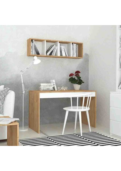 Ahşap Çok Amaçlı Raflı Çalışma Masası Mdf