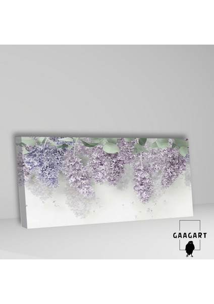 Panoramik Kanvas Duvar Tablosu Mor Salkımlı Çiçek Görseli fiyatları