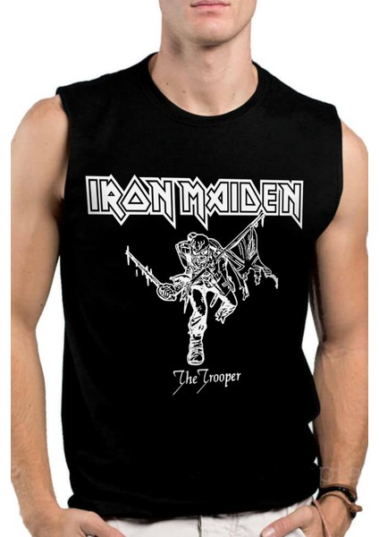 Iron Maiden Siyah Kesik Kol / Kolsuz Erkek Tişört