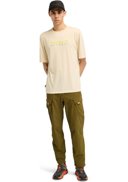 Uv-Protectıon Logo Short Krem Erkek Kısa Kol T-Shirt fırsatları