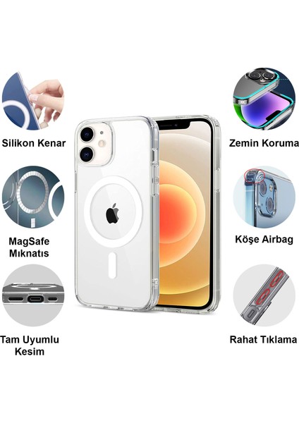 Apple iPhone 12 Magsafe Uyumlu Şeffaf Telefon Kılıfı