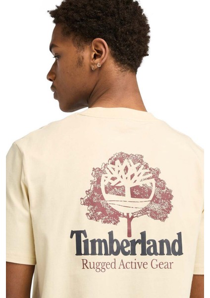 Rugged Active Gear Back G Krem Erkek Kısa Kol T-Shirt modelleri