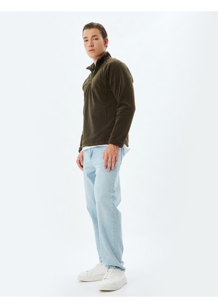 Fermuarlı Yaka Sweatshirt Uzun Kollu fiyatları