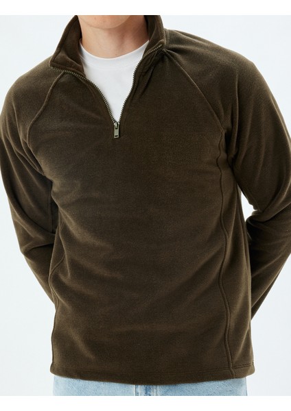 Fermuarlı Yaka Sweatshirt Uzun Kollu indirimleri