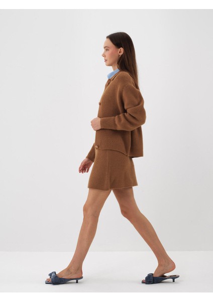 Kadın Camel Doğal Yün Dokulu Oversize Ceket fiyatları