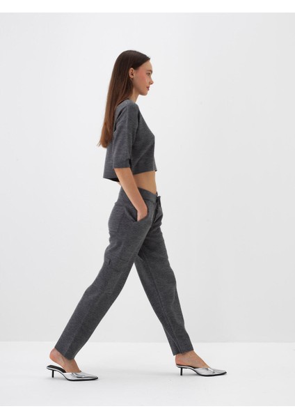 Kadın Antrasit Doğal Yün Dokulu Oversize Kazak fiyatları