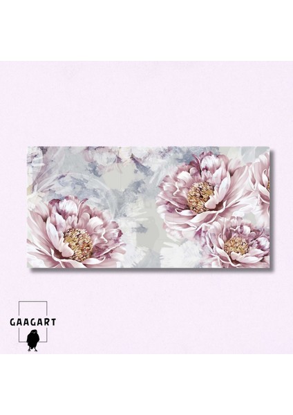 Panoramik Kanvas Duvar Tablosu Yakın Çekim Pembe Çiçekler modelleri