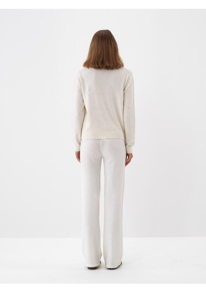 Kadın Ekru Yumuşak Dokulu Oversize Pantolon fırsatları