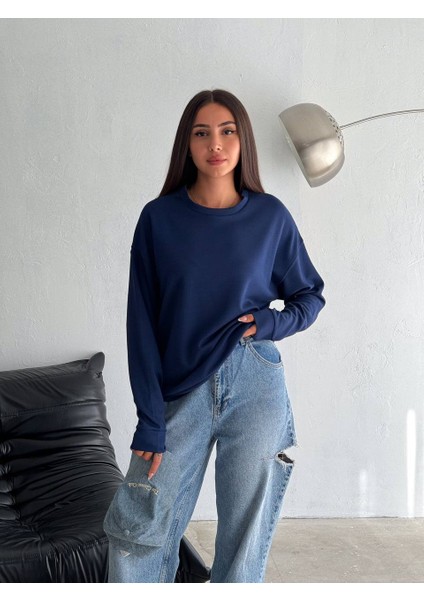 Modal Kumaş Rahat Kalıp Basic Kadın Sweatshirt