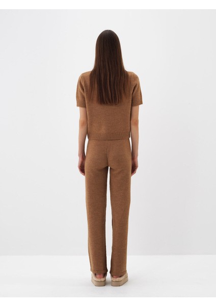 Kadın Camel Yumuşak Dokulu Oversize Pantolon fırsatları