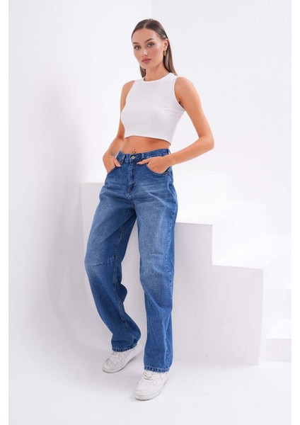 Kadın Beli Kemer Detaylı Kot Pantolon 245037 -