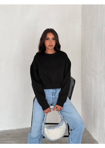 Basic 3 Iplik Şardonlu Kadın Sweatshirt