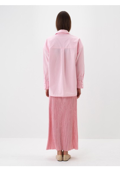 Kadın Siyah Pamuk Dokulu Oversize Gömlek indirimleri