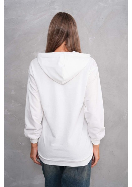 Kadın Kanguru Cepli Kapüşonlu Iki Iplik Sweatshirt 245099 - indirimleri