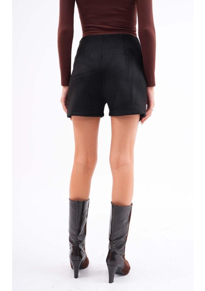 Kadın Düğme Detaylı Etek Görünümlü Süet Şort 245187 - indirimleri