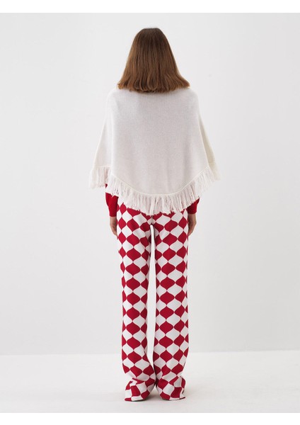 Kadın Ekru Yumuşak Dokulu Regular Fit Panço fırsatları