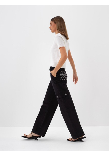 Kadın Siyah Lüks Dokulu Soft Kadife Oversize Pantolon fiyatları