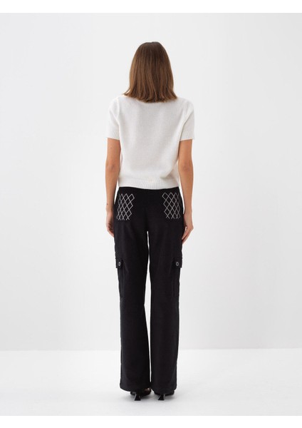 Kadın Siyah Lüks Dokulu Soft Kadife Oversize Pantolon fırsatları