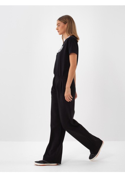 Kadın Siyah Pamuk Dokulu Oversize Sweat Pantolon fiyatları