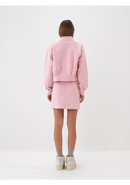 Kadın Pembe Pamuk Dokulu Regular Fit Sweatmont fırsatları