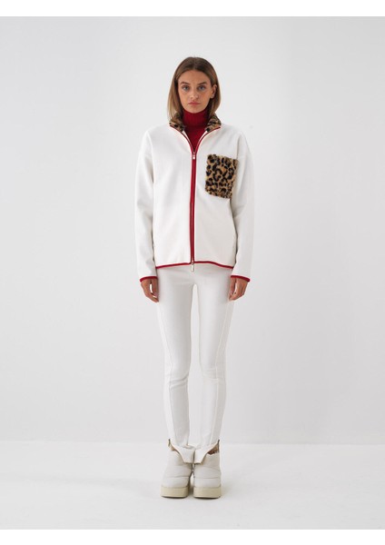 Kadın Ekru Pamuk Dokulu Oversize Sweatmont