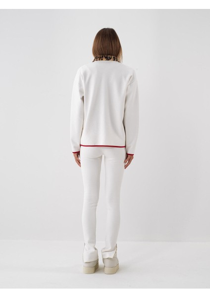 Kadın Ekru Pamuk Dokulu Oversize Sweatmont fırsatları