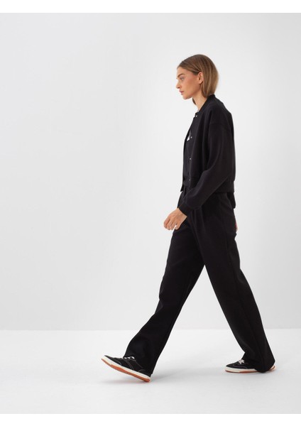 Kadın Siyah Pamuk Dokulu Oversize Sweatmont fiyatları
