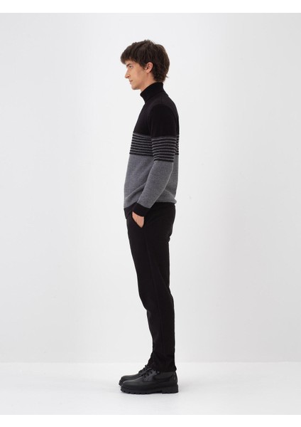 Erkek Siyah Pamuk Dokulu Regular Fit Jogger Pantolon modelleri