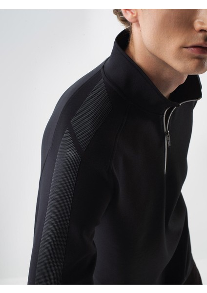 Erkek Siyah Pamuk Dokulu Regular Fit Sweatshirt fiyatları