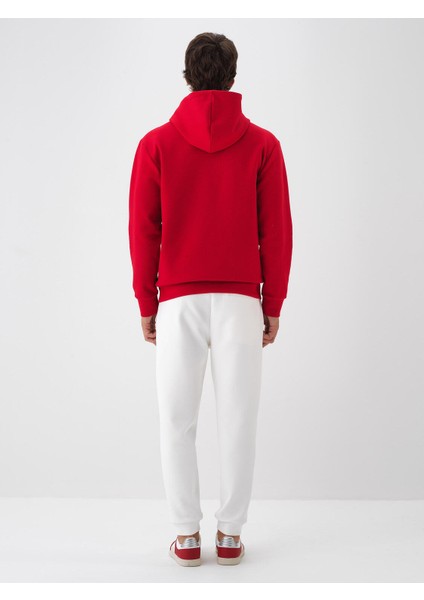 Erkek Kırmızı Pamuk Dokulu Regular Fit Sweatshirt fırsatları